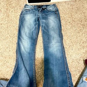 silver jeans